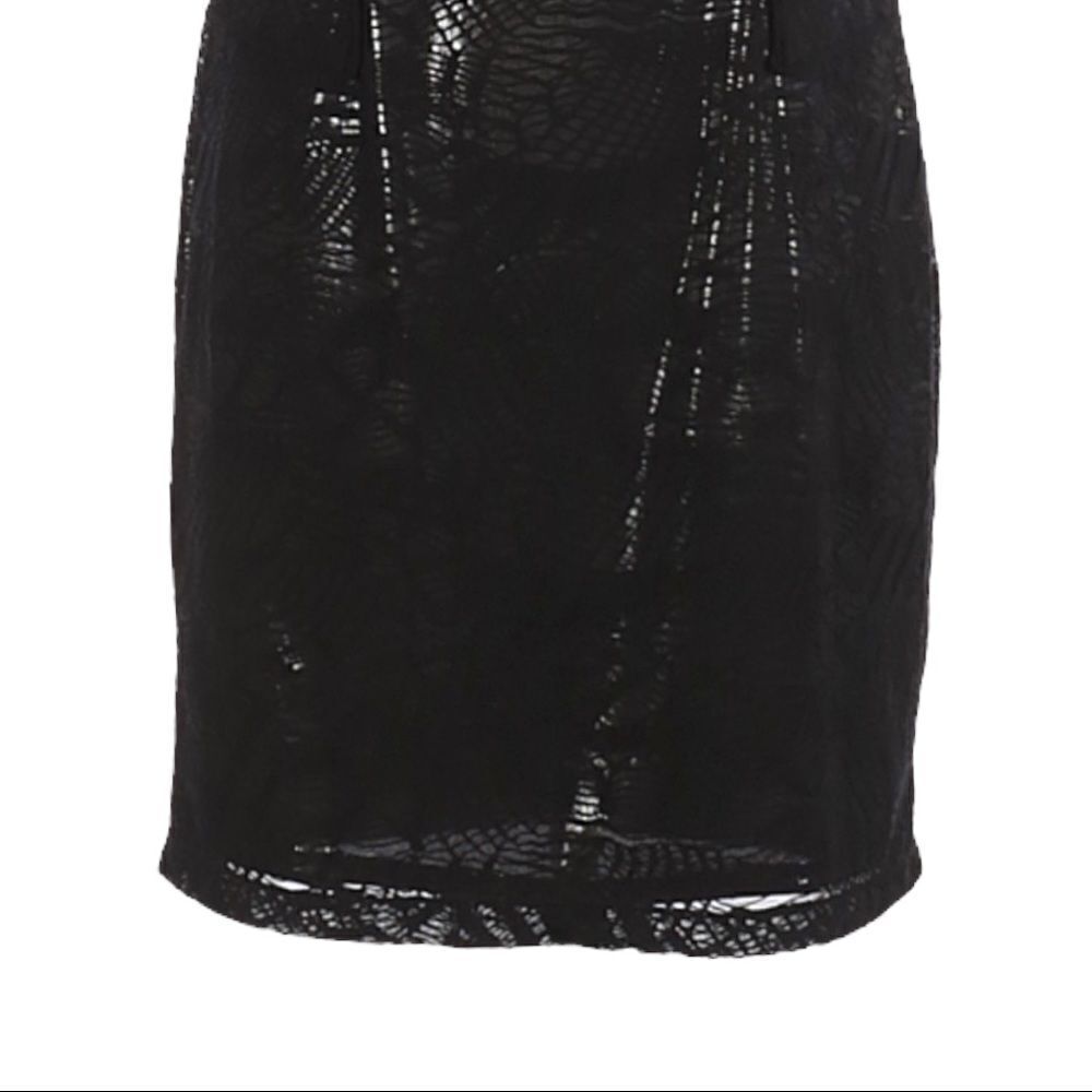 Marc New York Andrew Marc Metallic Black Lace Sheath Dress Size 4 - Picture 5 of 14